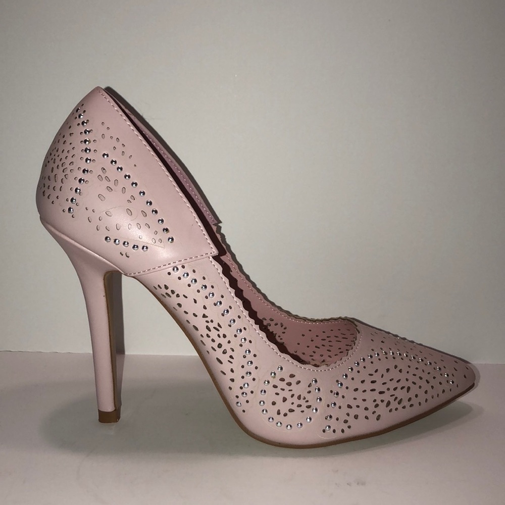 Pale Pink with Rivets Heel